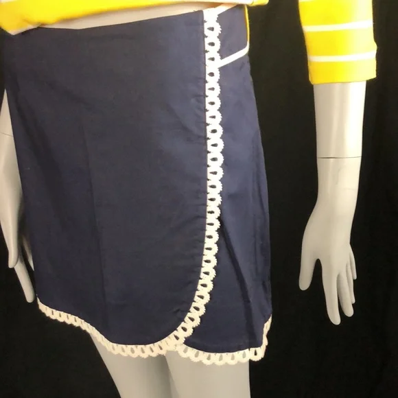 Lilly Pulitzer Navy Blue w/White Trim Skort Size 0 - Picture 2 of 12